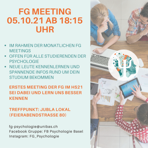 Unser Treffen findet nächsten Mittwoch (08.09) ab 20.00h via Zoom statt. Hier ist der passende Link: Thema: Fachgruppensitzung September Uhrzeit: 8.Sept..2021 08:00 PM Zürich Zoom-Meeting beitreten: https://unibas.zoom.us/j/63730486946?pwd=Qyt6b2pkNmpT